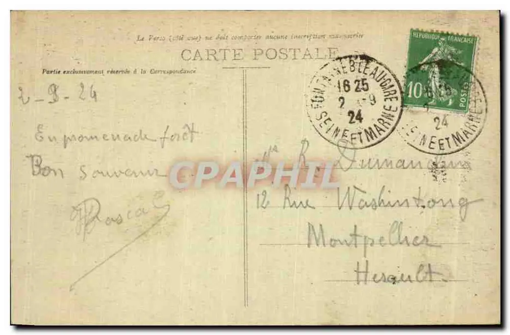 Floresta de Fontainebleau — Le Pharamond — Le Pharamond - Verso