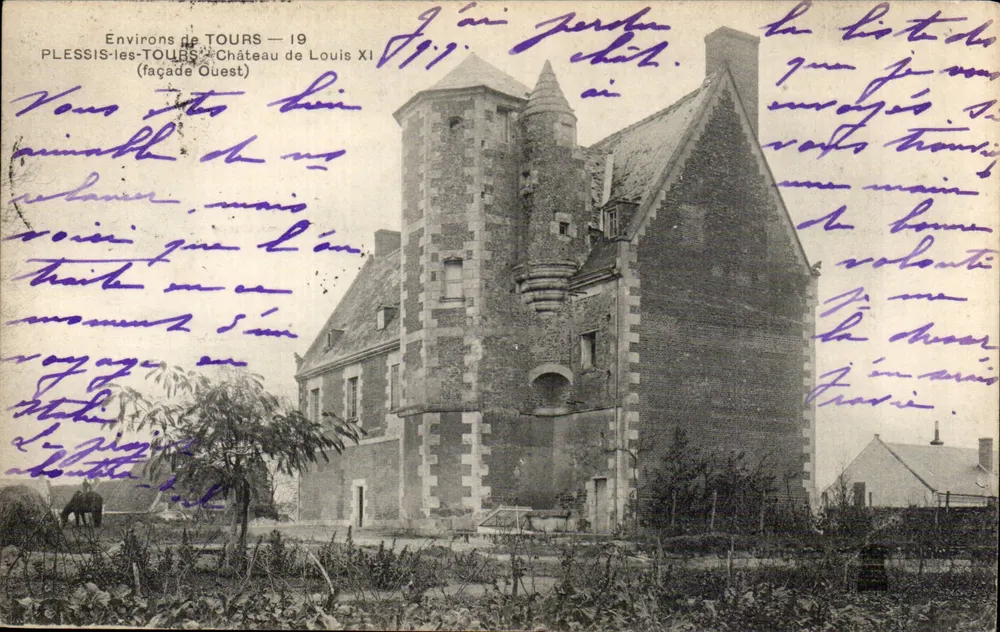 Plessis-les-Tours — Schloss Louis XI — Westfassade — unbekannter Verlag, Nr. 19 - Vorderseite