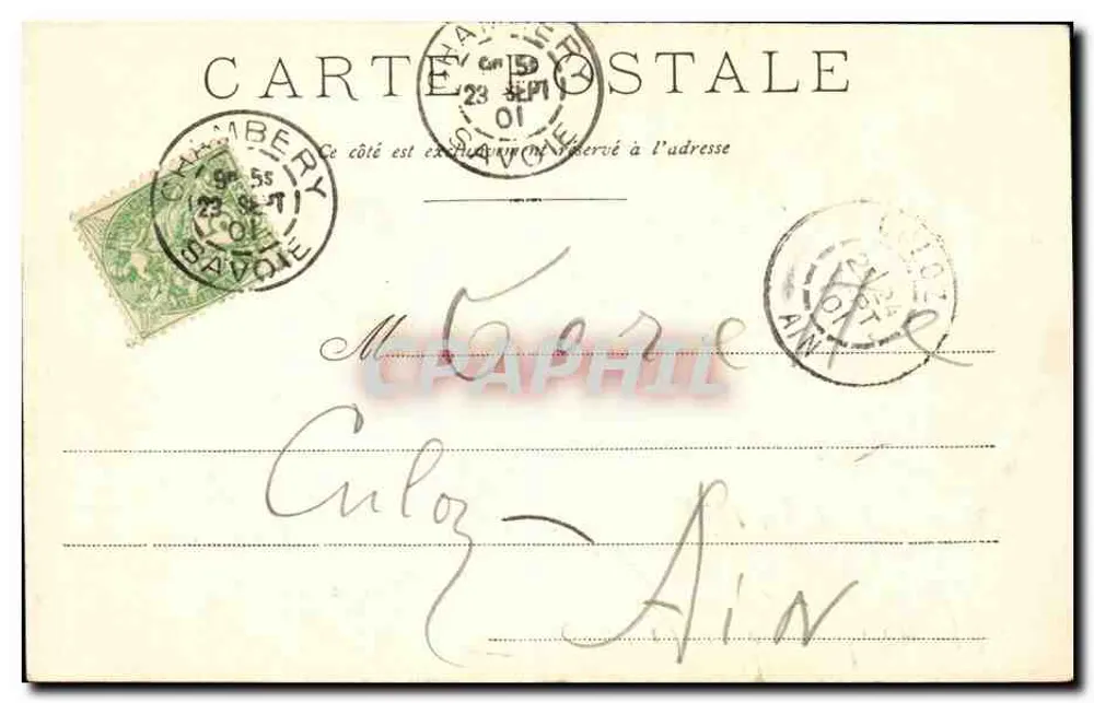 Castelo de Bourdeau — Lago do Bourget — J.J. 1001 - Verso