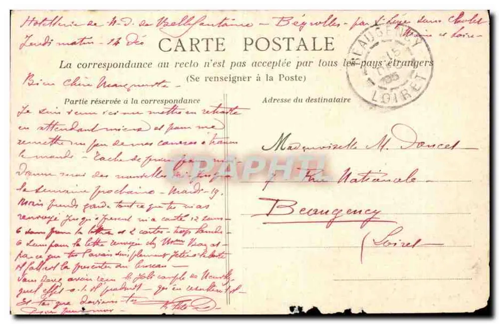Bégrolles (M.-et-L.) — Abtei Bellefontaine — Innenansicht des Hofes — Druckerei Freulon, Beaupréau - Rückseite