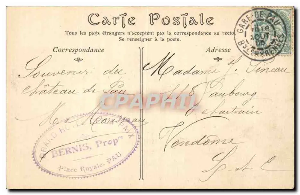 Le Conreau und Hotel Cassion, Aussicht vom Gave — Collections ND Phot, Nr. 100 - Rückseite