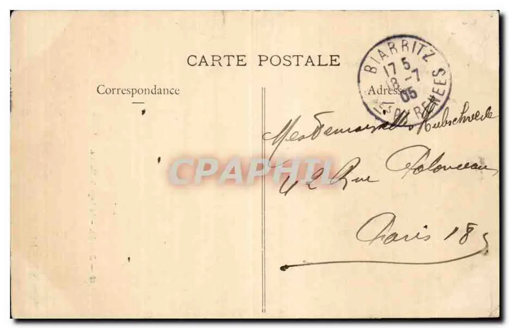 Biarritz — A Loge de Théâtre — Editor H. Naucy, n°14 - Verso
