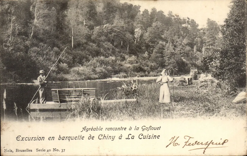 Exkursion in einem Boot von Chiny nach La Cuisine — Nels, Brüssel, Serie 40 Nr. 37 - Vorderseite