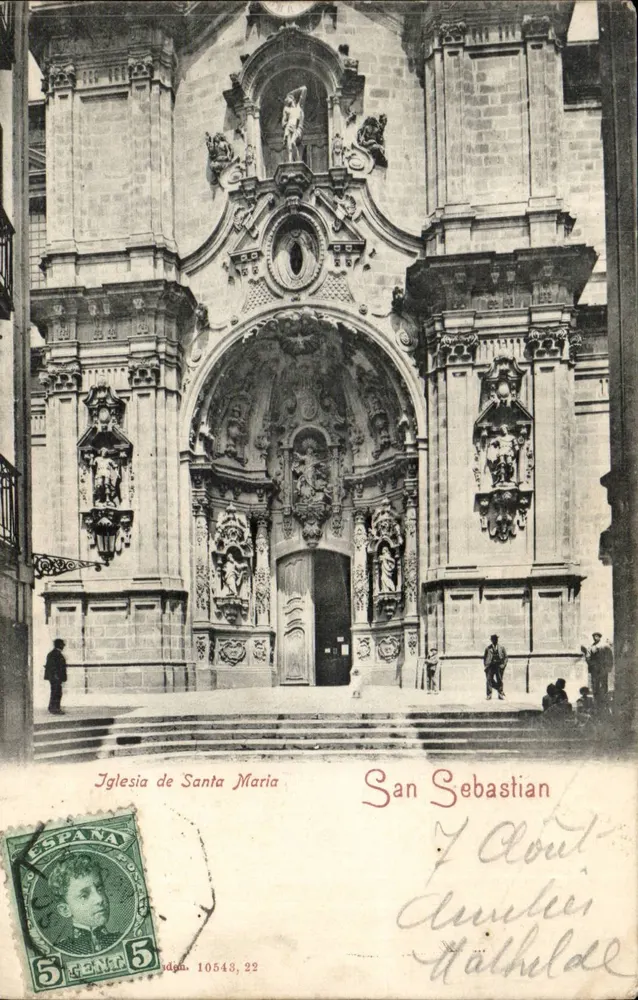 Kirche Santa María — San Sebastián — Unbekannter Verlag, Seriennummer 10543 - Vorderseite