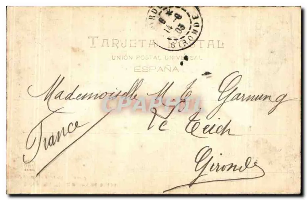 San Sebastián: Playa de Baños — Verlag Madrid, Nr. 357 - Rückseite