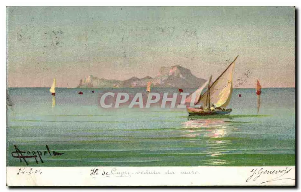 Insel Capri - Ansicht vom Meer - J. Genevois - Vorderseite