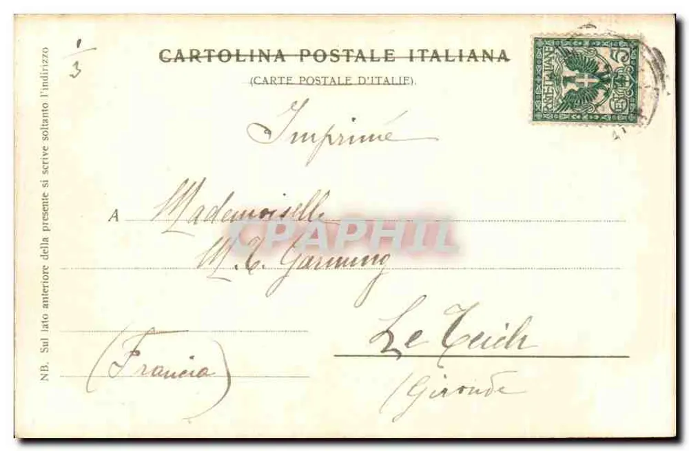 Panorama di Sorrento — Panoramablick — Stempel & Co., Breslau und Berlin, 1905 - Rückseite