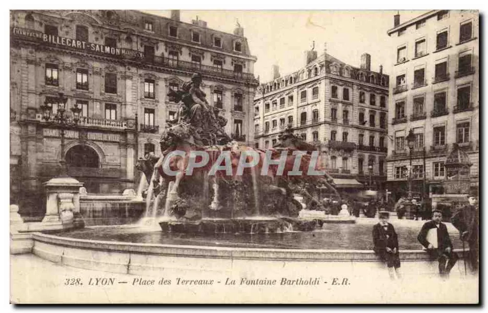 LYON — Place des Terreaux — La Fontaine Bartholdi — E.R. n°328 - Vorderseite