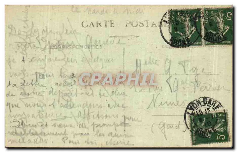 LYON — Place des Terreaux — La Fontaine Bartholdi — E.R. n°328 - Rückseite