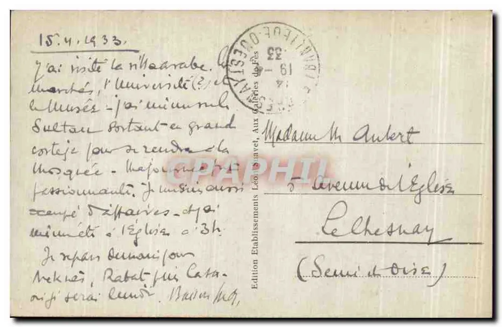 FÈS - Eine portugiesische Brücke — Édition Léo Bavel, n°9 - Rückseite