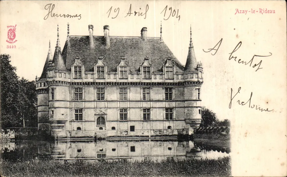 Castelo de Azay-le-Rideau — vista frontal — editor Paris KF n°3440 - Frente