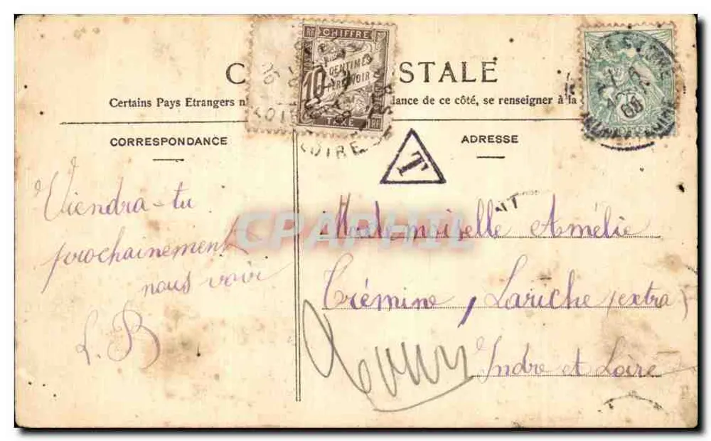 Chinon — Côteau Saint-Georges und Schloss — unbekannter Verlag, Nr. 4 - Rückseite