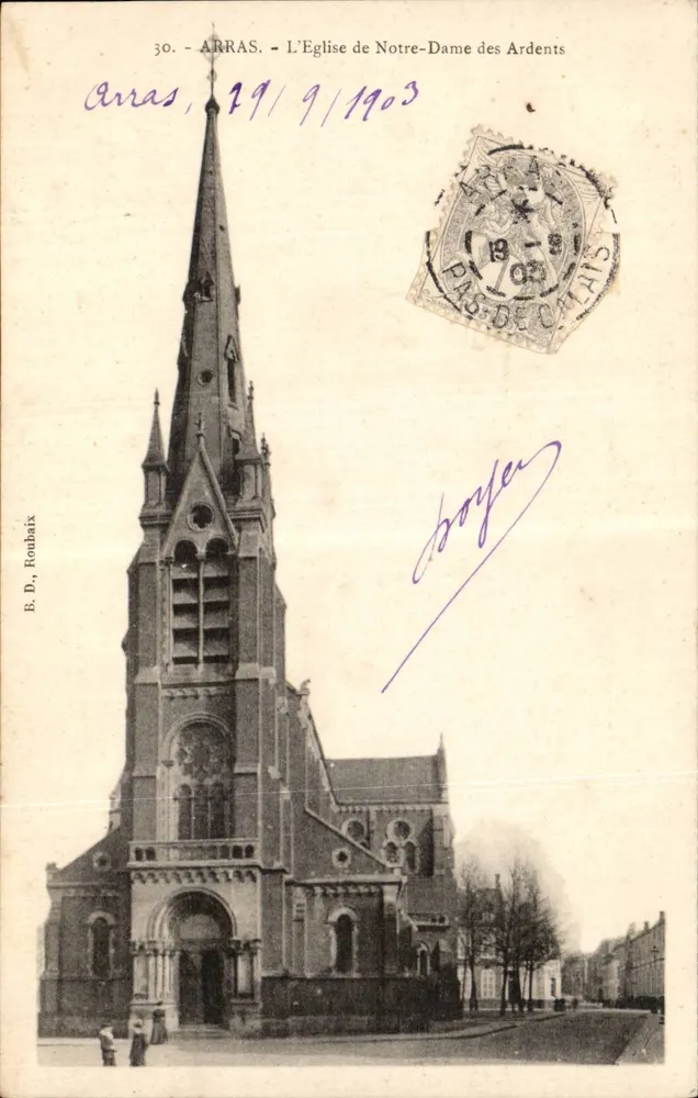 Arras - Kirche Notre-Dame des Ardents — B. D., Ronbaix - Vorderseite
