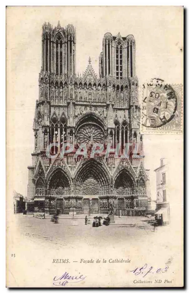 Reims — Fachada da Catedral — Collections ND Phot - Frente