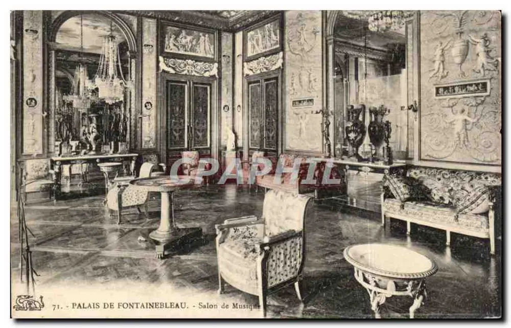 Schloss Fontainebleau — Musikzimmer — unbekannter Verlag, Nr. 71 - Vorderseite