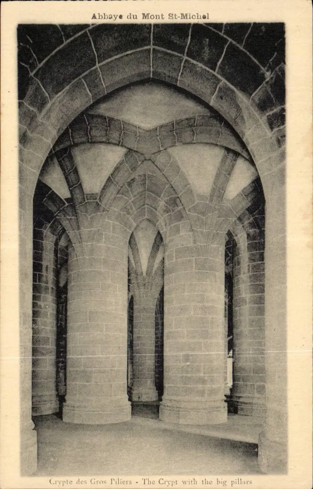 Krypta der Gros Piliers — Abtei Mont-St-Michel — Monuments Historiques - Vorderseite