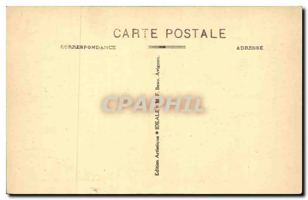 Avignon - Palácio dos Papas — vista histórica com texto descritivo — Edição Artística IDEALE M.F. Beau - Verso