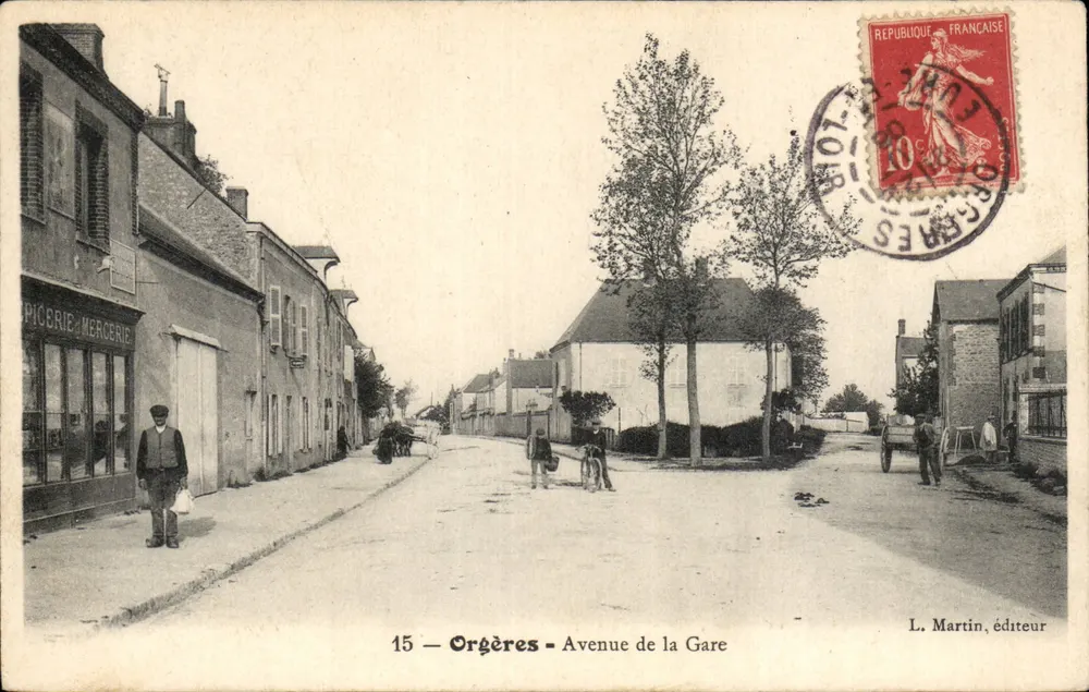 Orgères — Aleja Poczty — L. Martin, wyd., n°15 - Awers