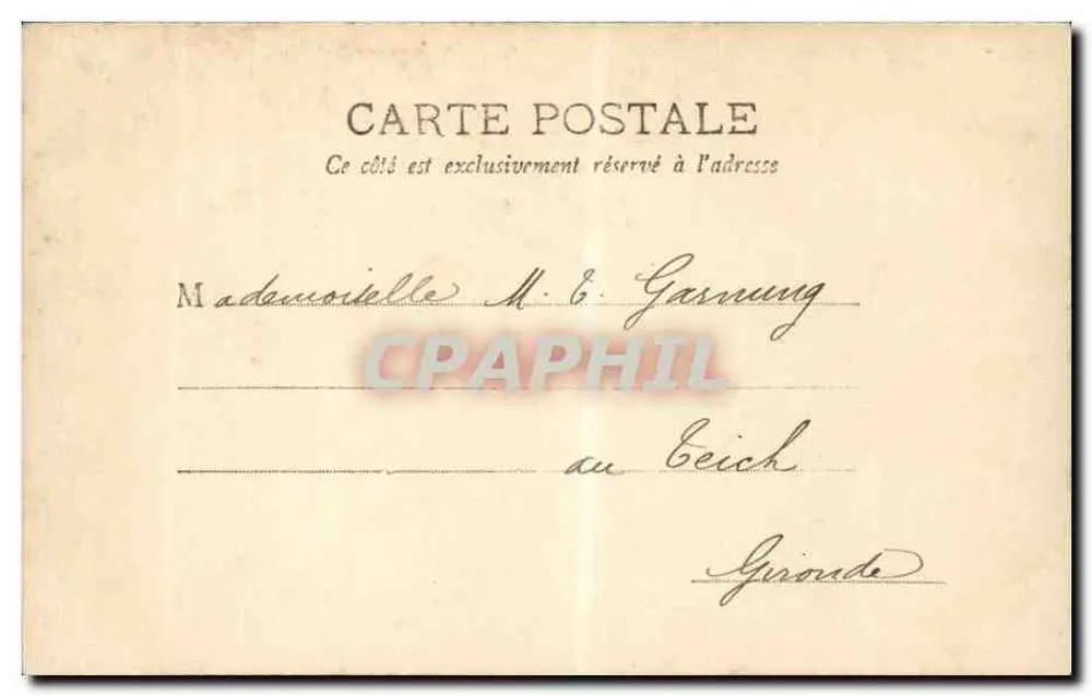 Junge Frau in Badekleid — Marseille, 30. Dezember 1903 — R. Serie 167 - Rückseite