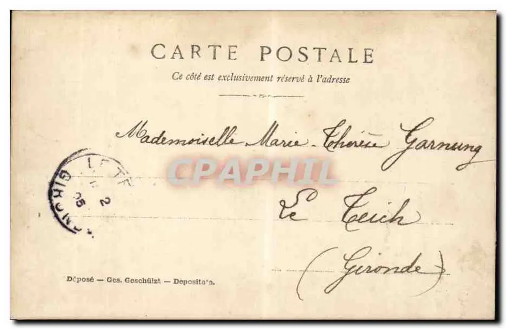 Zärtliches Paar — Ansichtskarten-Szene — Verlag A.F.S. n° IV - Rückseite