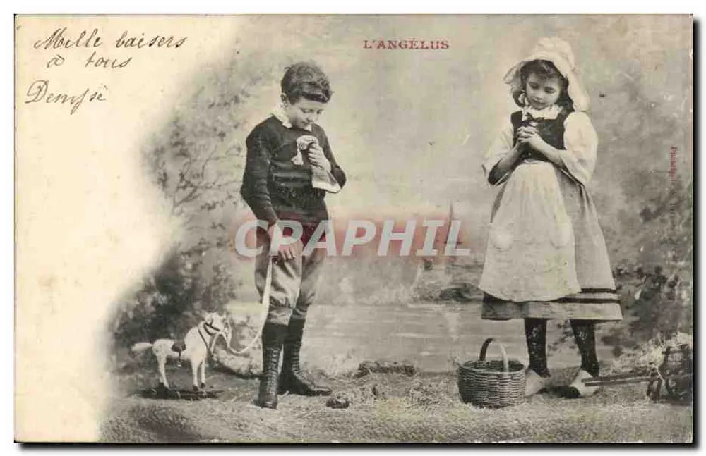 Kinder und Hund am Bach — L'ANGÉLUS — Verlag L'ANGÉLUS - Vorderseite