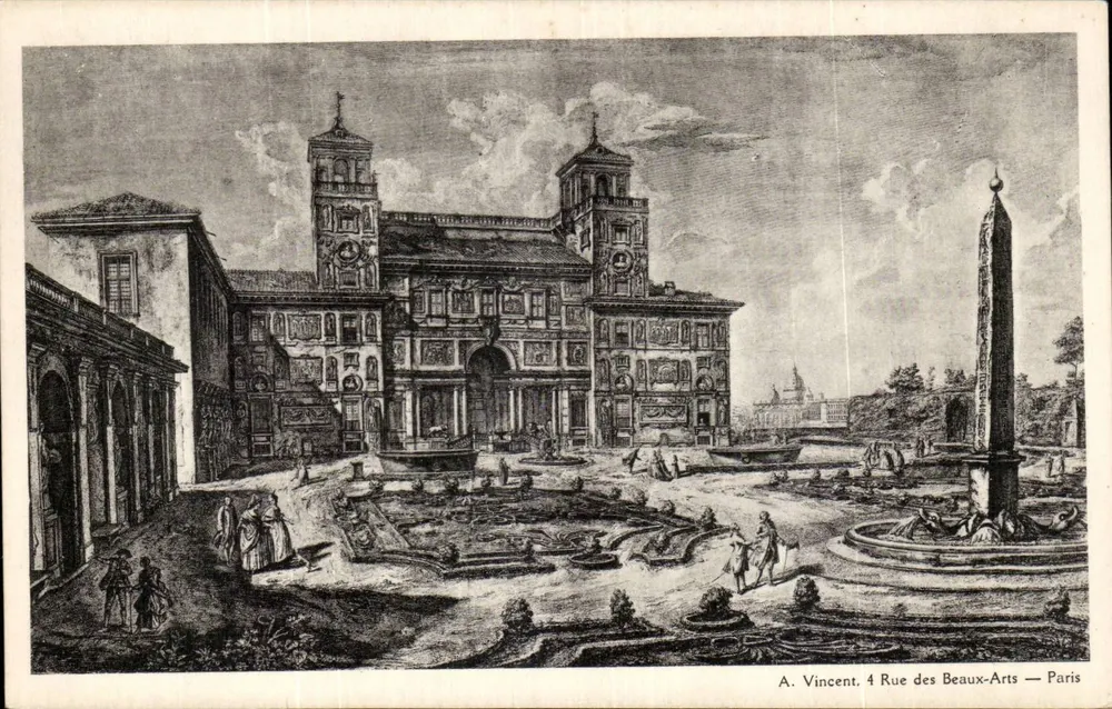 Vista di Roma — Palazzo Farnese e Fontana — A. Vincent, 4 Rue des Beaux-Arts — Paris - Recto