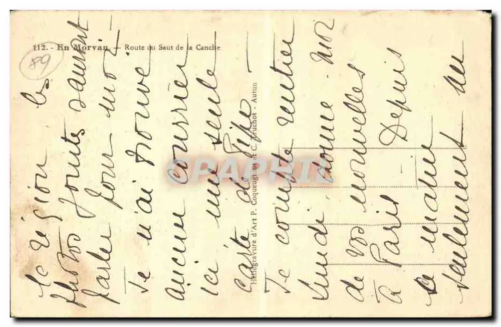 En Morvan — Route du Saut de la Canche — H. Coqueugn en C. Cruchot - Achterkant
