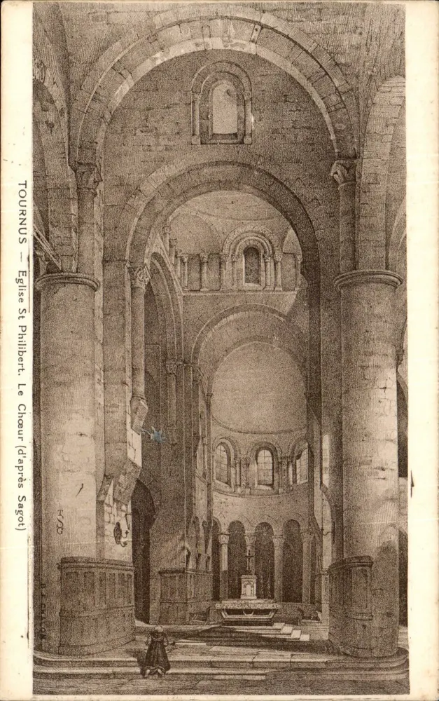 Tournus — Kirche St Philibert. Der Chor (nach Sagol) - Vorderseite