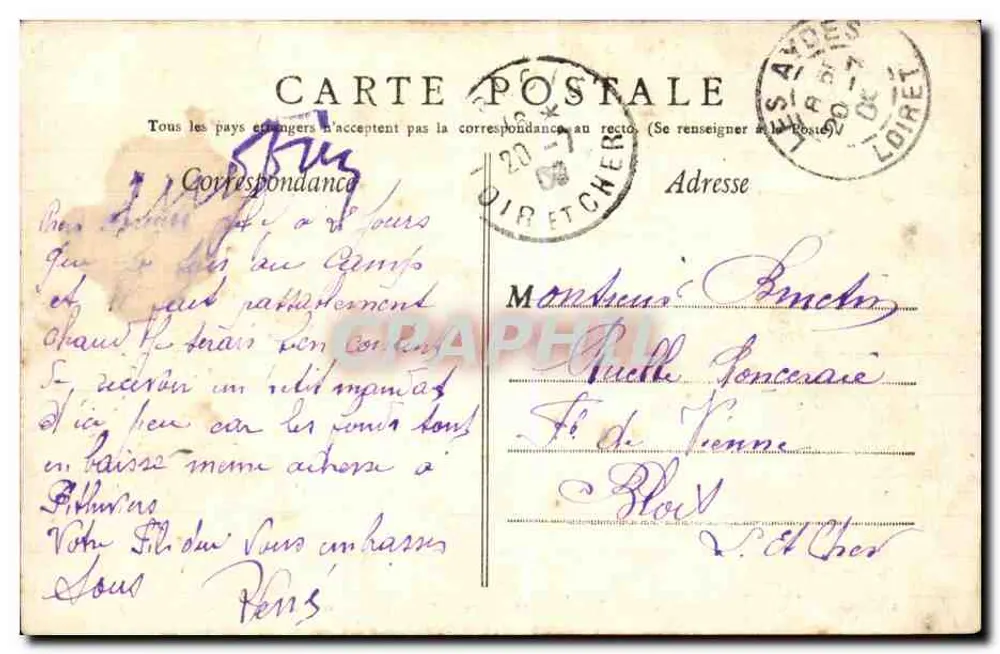 Orléans — Allgemeine Ansicht (ehemaliges Seminar und Tabakwerk) — Verlag unbekannt, n°43 - Rückseite