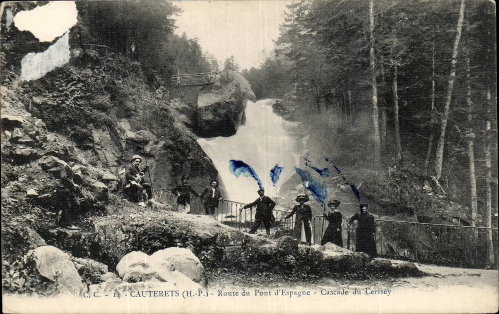 Cauterets (H.-P.) — Route du Pont d'Espagne — Cascade du Cerisey — éditeur C.C. n°14 - Vorderseite