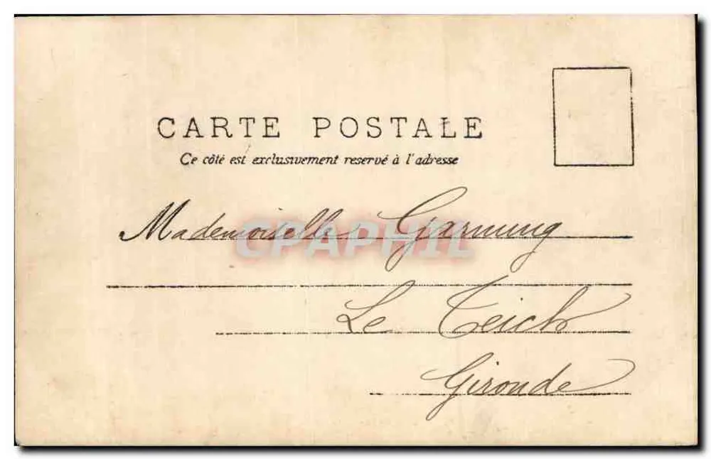 Frau in gestreifter Kleidung — St Amand-Mont-Roud, 29. Dezember 1903 — M.A. - Rückseite