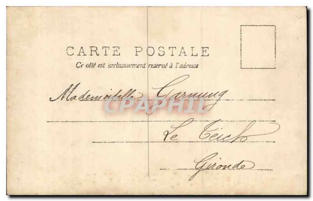Frau im orientalischen Kostüm — Gedicht zum Frühling — M.A. — Bessières, 27. Oktober 1903 - Rückseite