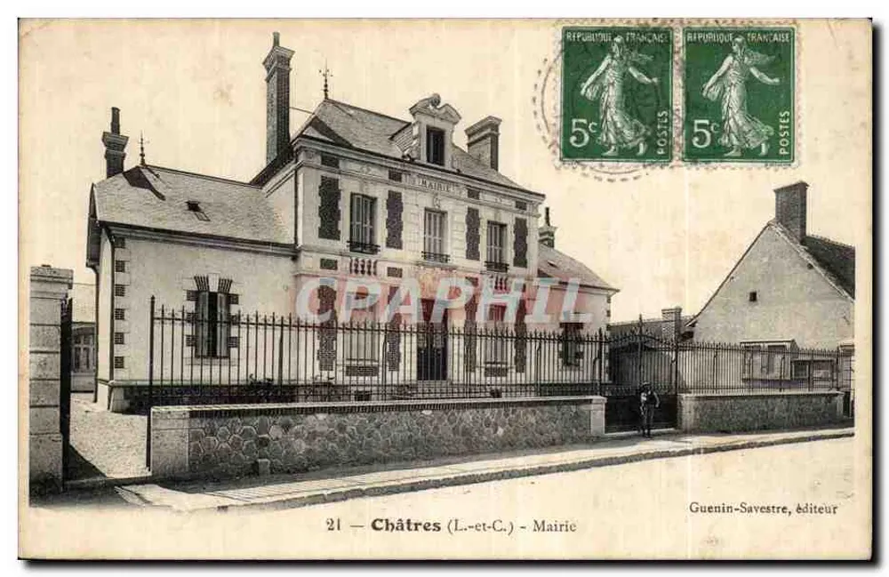Châtres (L.-et-C.) — Prefeitura — Guenin-Savestre, editor - Frente