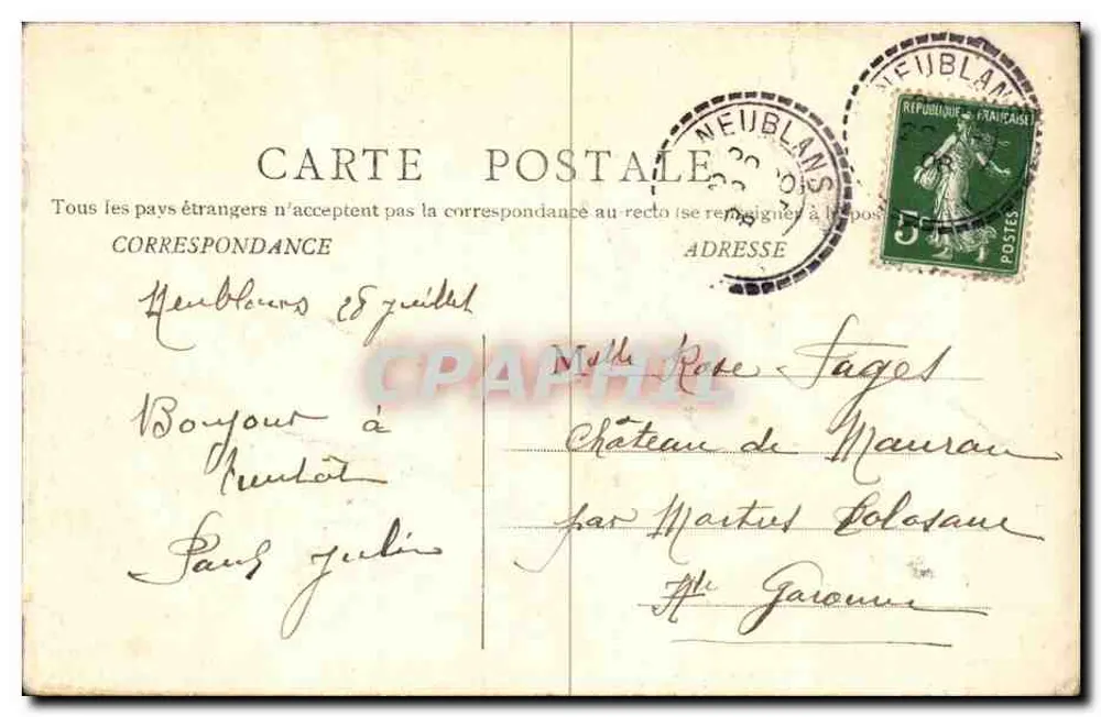 Neublans (Jura) — Avenida do Castelo — Éditeur Dôle - Verso