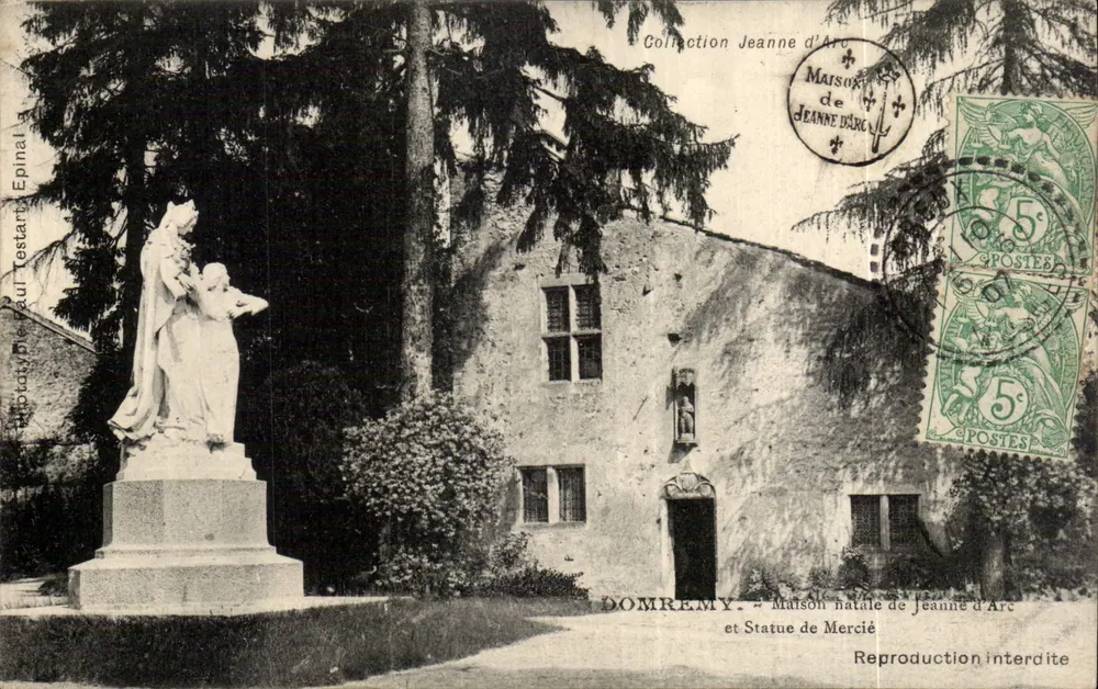 Domrémy — Geburtsort von Jeanne d'Arc und Statue von Mercié — Verlag Paul Tostart - Vorderseite
