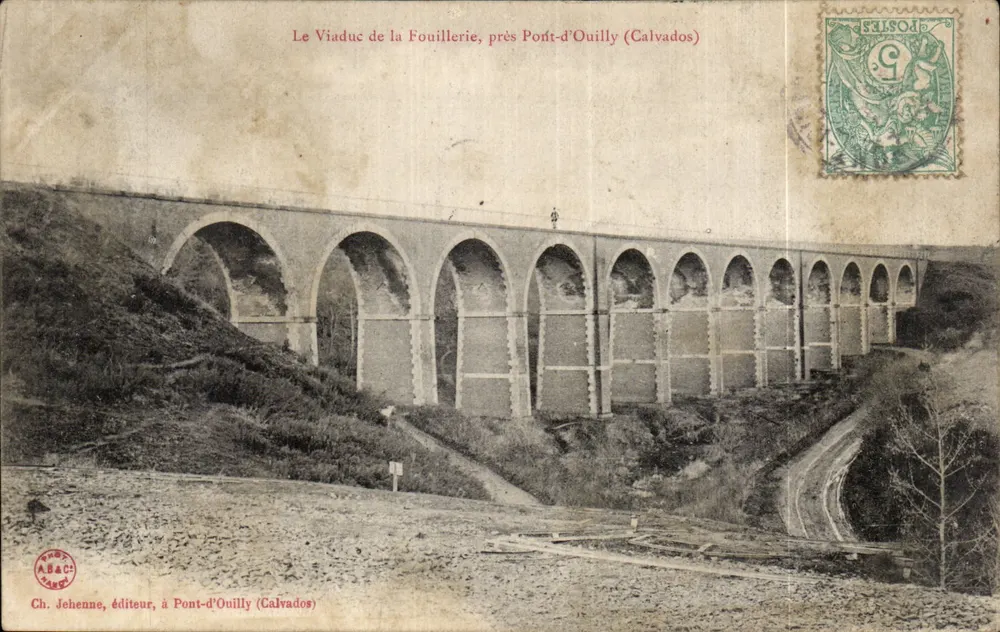 Der Viaduc de la Fouillerie, in der Nähe von Pont-d'Ouilly (Calvados) — Ch. Jehenne, Verleger, in Pont-d'Ouilly (Calvados) - Vorderseite