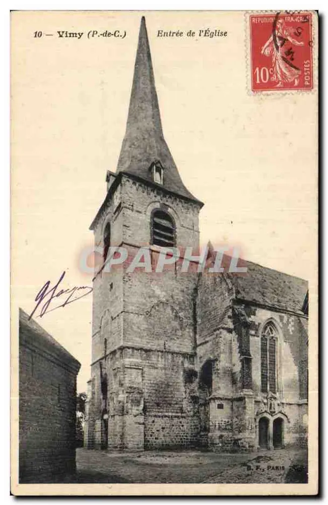 Yimy (P.-de-C.) — Entrada da Igreja — B. F., Paris - Frente