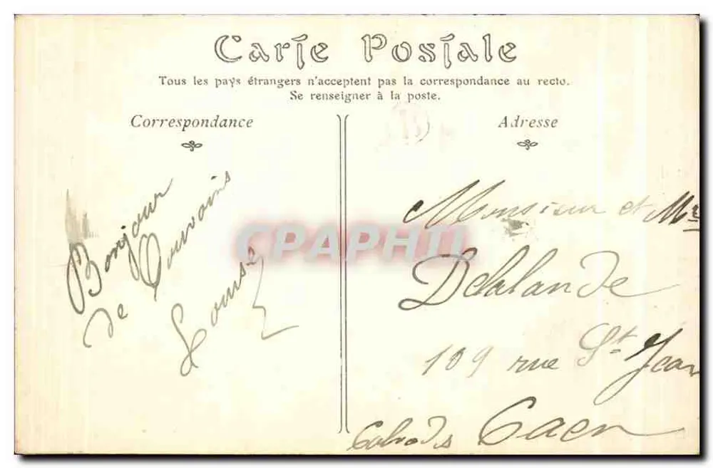 Castelo de MESNILVILLE — Courvains (Manche) — Coleção B. Z., editor, em Saint-Clair - Verso