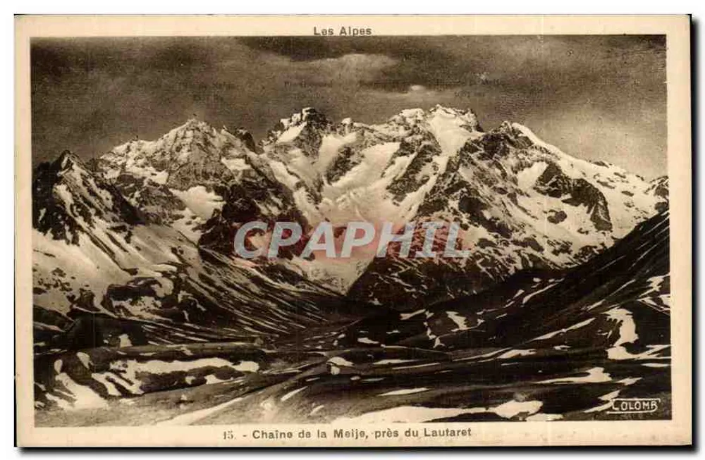 Kette der Meije in der Nähe von Lautaret — Die Alpen — Colombe, Nr. 15 - Vorderseite