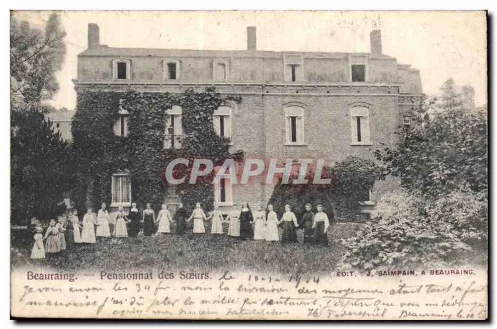 Beauraing — Pensionato das Irmãs — Ed. J. Saimpain, em Beauraing - Frente