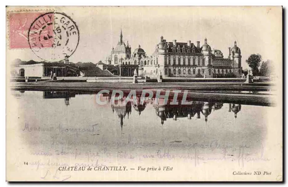 Castelo de Chantilly — Vista tirada a Leste — Coleções ND Phot - Frente