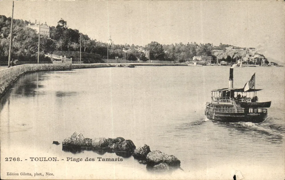 Toulon — Praia dos Tamaris — Edição Giletta, Nice, n° 2768 - Frente