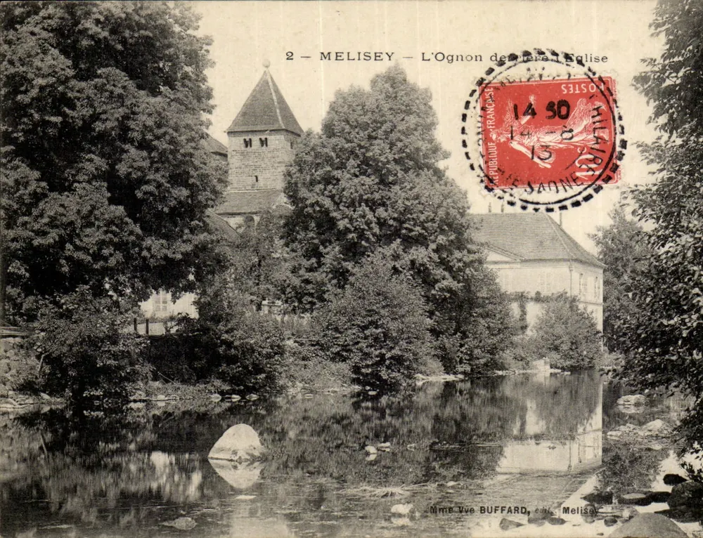 Melisey — O Ognon atrás da Igreja — editor Buffard - Frente