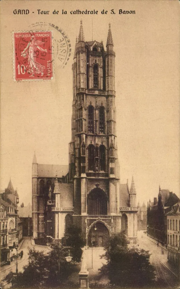 GAND - Turm der Kathedrale Saint-Bavon — unbekannter Verleger, Seriennummer nicht sichtbar - Vorderseite