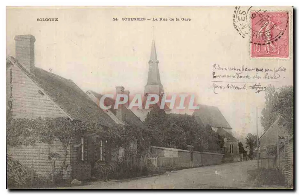 Souesmes — A Rua da Estação — editor Sologne, n°24 - Frente