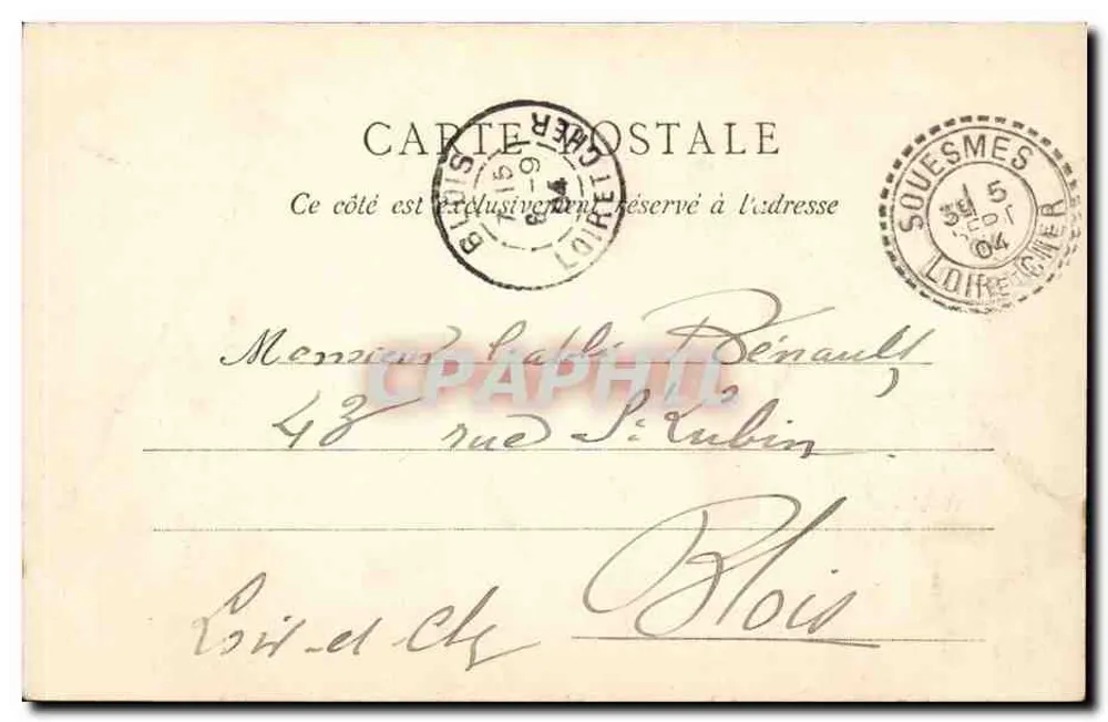 Souesmes — A Rua da Estação — editor Sologne, n°24 - Verso