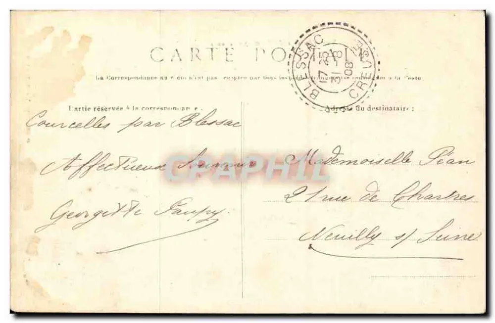 Vista geral de Crocq (Creuse) — 285 — editor A. de Nussary, Châtel - Verso
