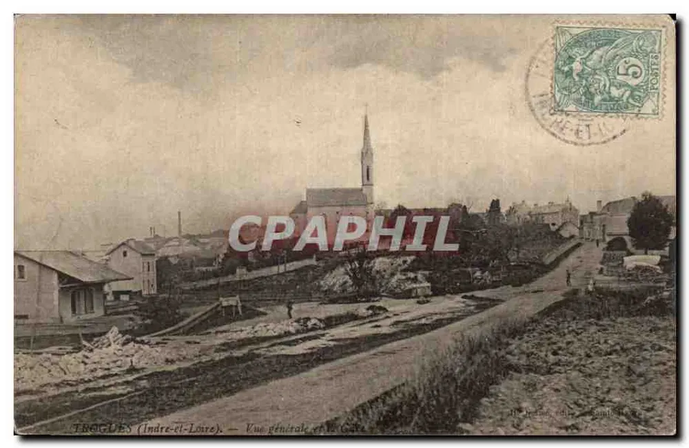 Trorgues (Indre-et-Loire) — Vista geral e a Estação — Editor: H. Breton, Editor, Sainte-Gemmes - Frente