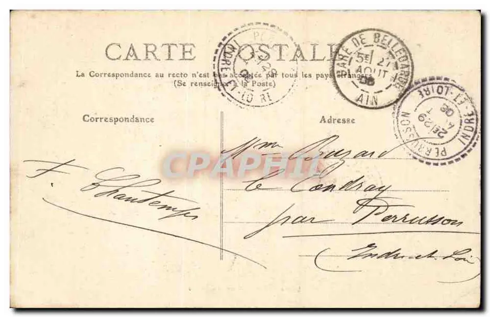 Perda do Ródano — Bellegarde — Lucien Michieux, editor Bellegarde - Verso