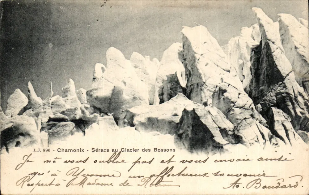 Glaciar dos Bossons — Chamonix — J.J. 896 — Jullien frères, Genebra - Frente
